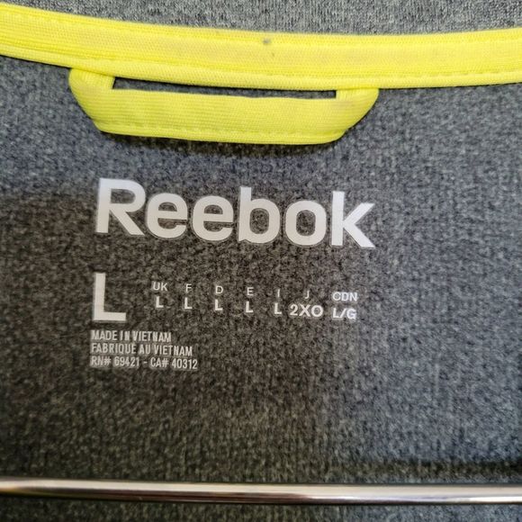 Reebok Playwarm Men's Large 1/4 Zip Lightweight Sweatshirt Pullover Gray Green - Picture 11 of 16